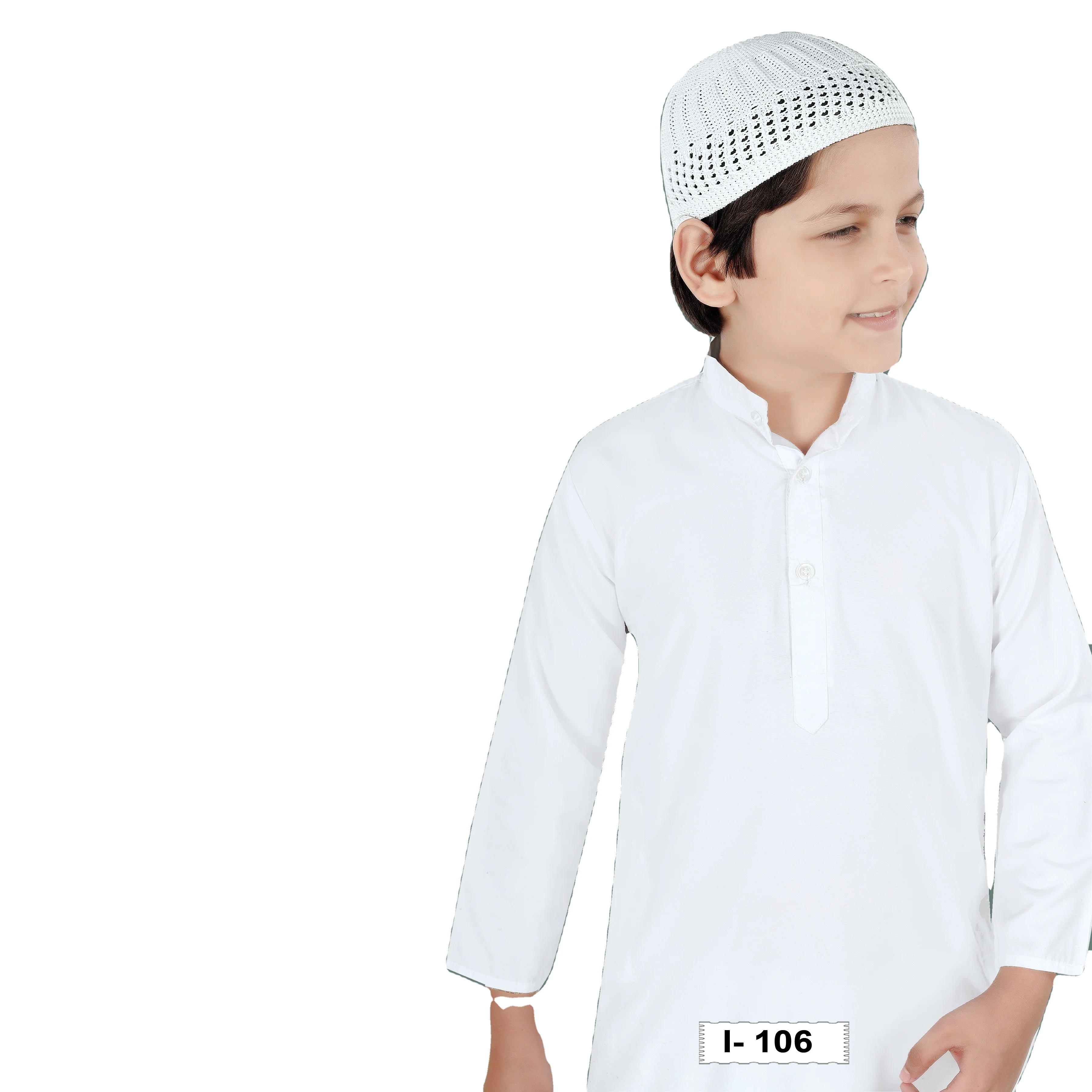 High Quality 100% Polyester Handmade Kufi Cap Islamic Prayer Hat for Men with Skull Design Topi from India Factory Price
