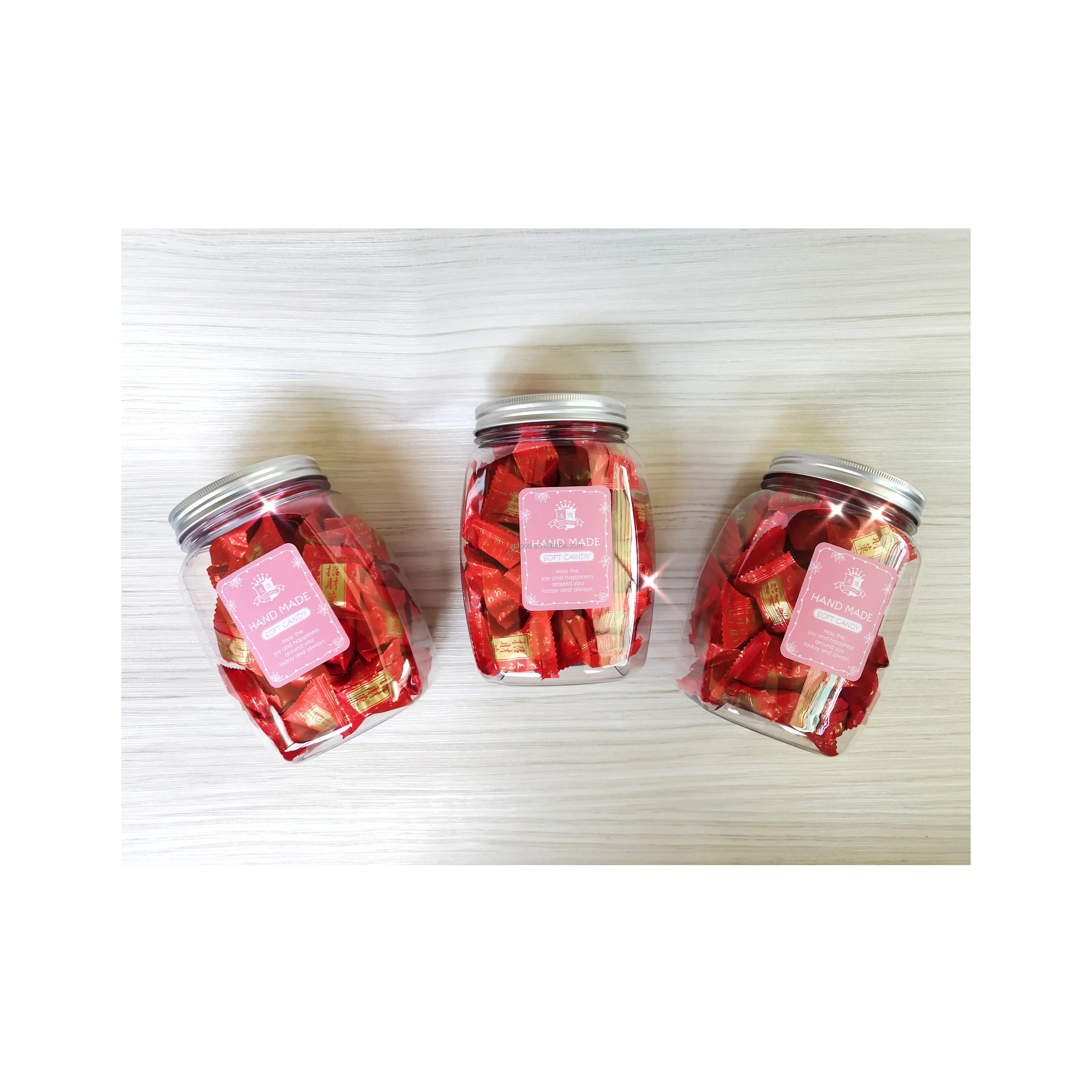 new year gift wedding party cheap fruit flavor candy soft  jelly sweets jar candy