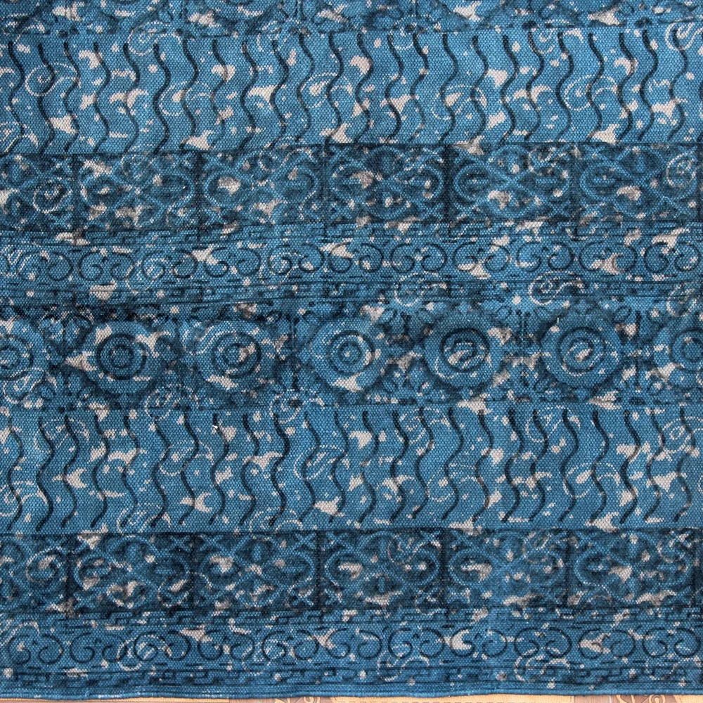 Latest New Arrival Cotton Printed Handmade carpet rugs Traditional Indigo Cotton carpet for Living room