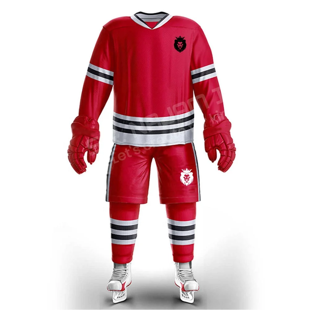 Дышащая мужская Джерси для хоккея на поле из чистого 100% полиэстера униформа льду с сублимационной печатью