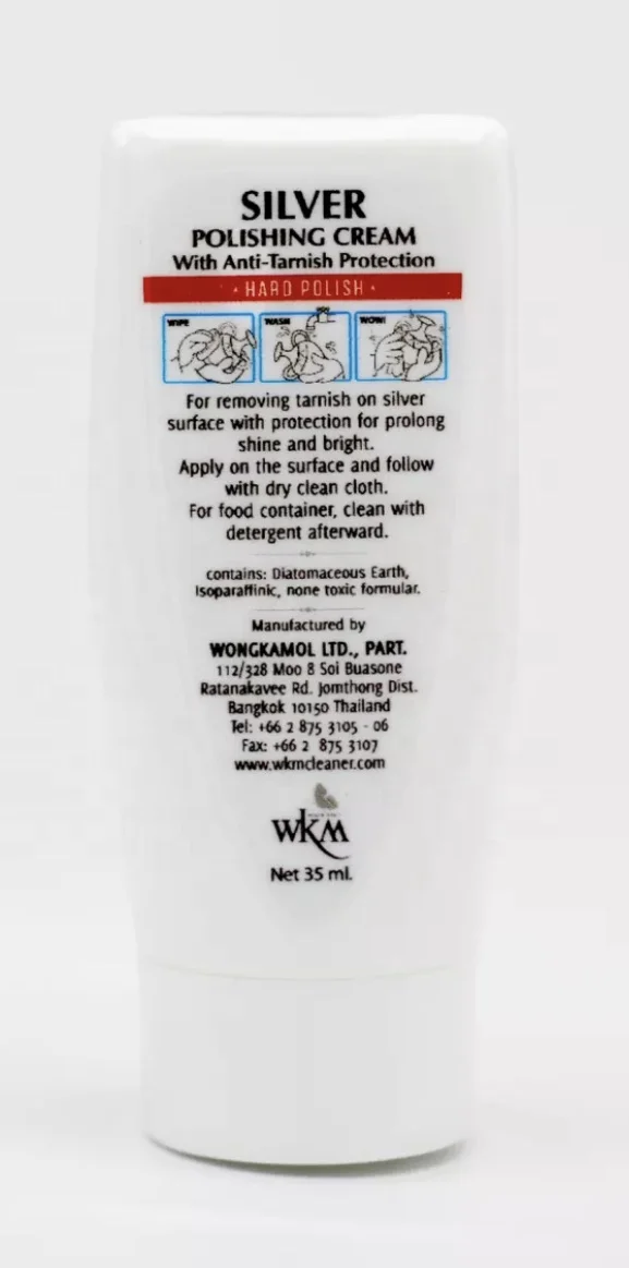 Silver Polish Cream with Anti-Tarnishing Protection 35 ml High Quality Jewelry Cleaning Products OEM Available from Thailand