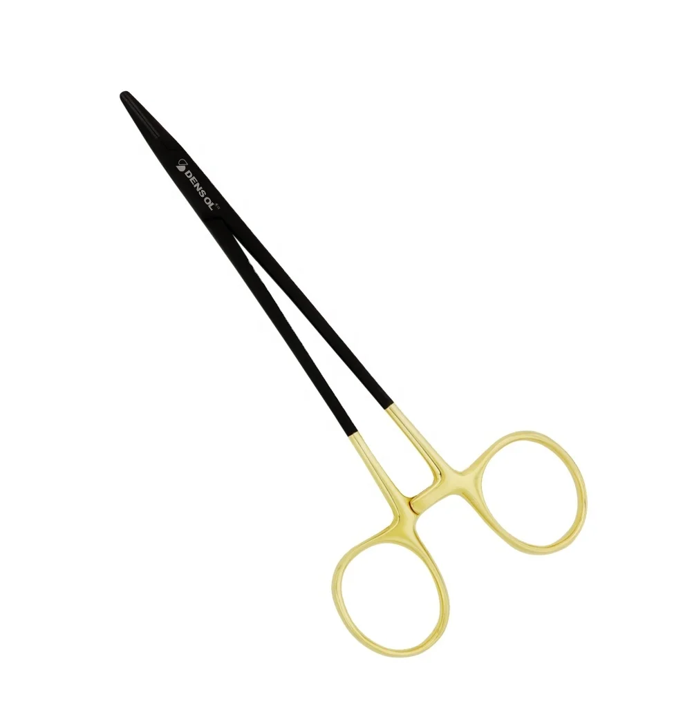 Customized Needle Holder Forceps Crile Wood Needle Holder TC Black Coated 15.5 cm Surgical Dental Instruments Tool Hot Selling