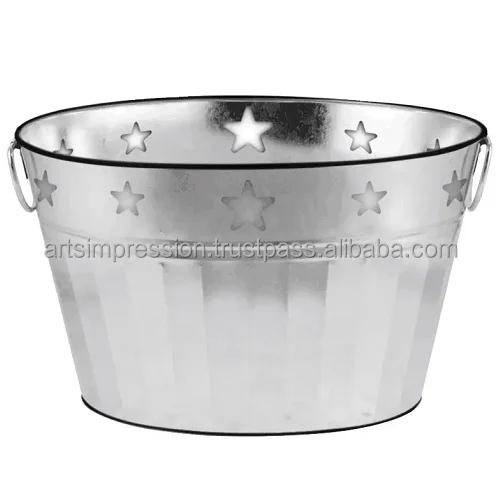 Good Design Bigger Size beer Cooler Galvanized large ice bucket Metal beverage tub for bar Accessories Party ware Home Hotel