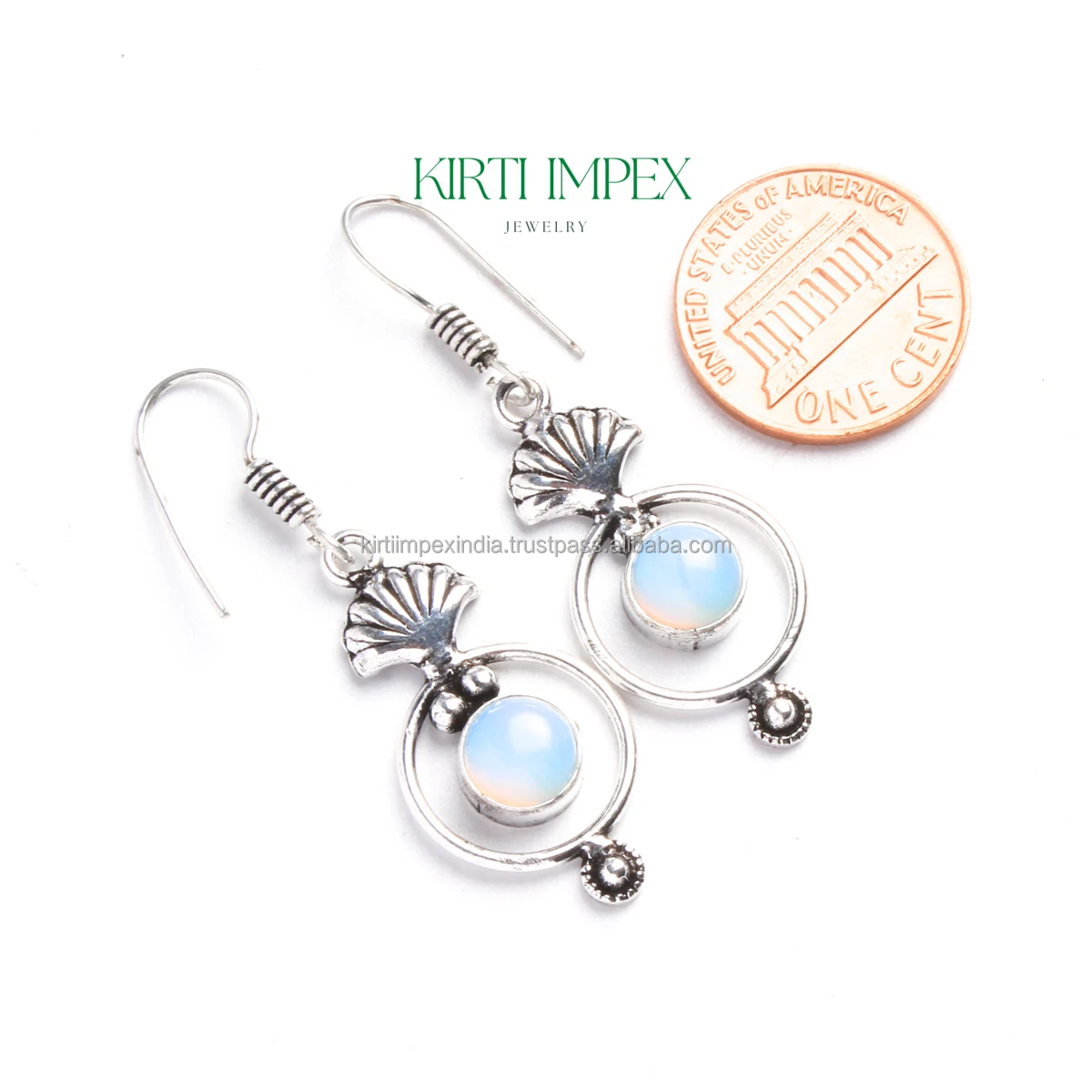 Exotic Ring 2021 New Opalite Diversified Designs Silver Overlay Boho Earrings Vintage Women Jewelry American Style