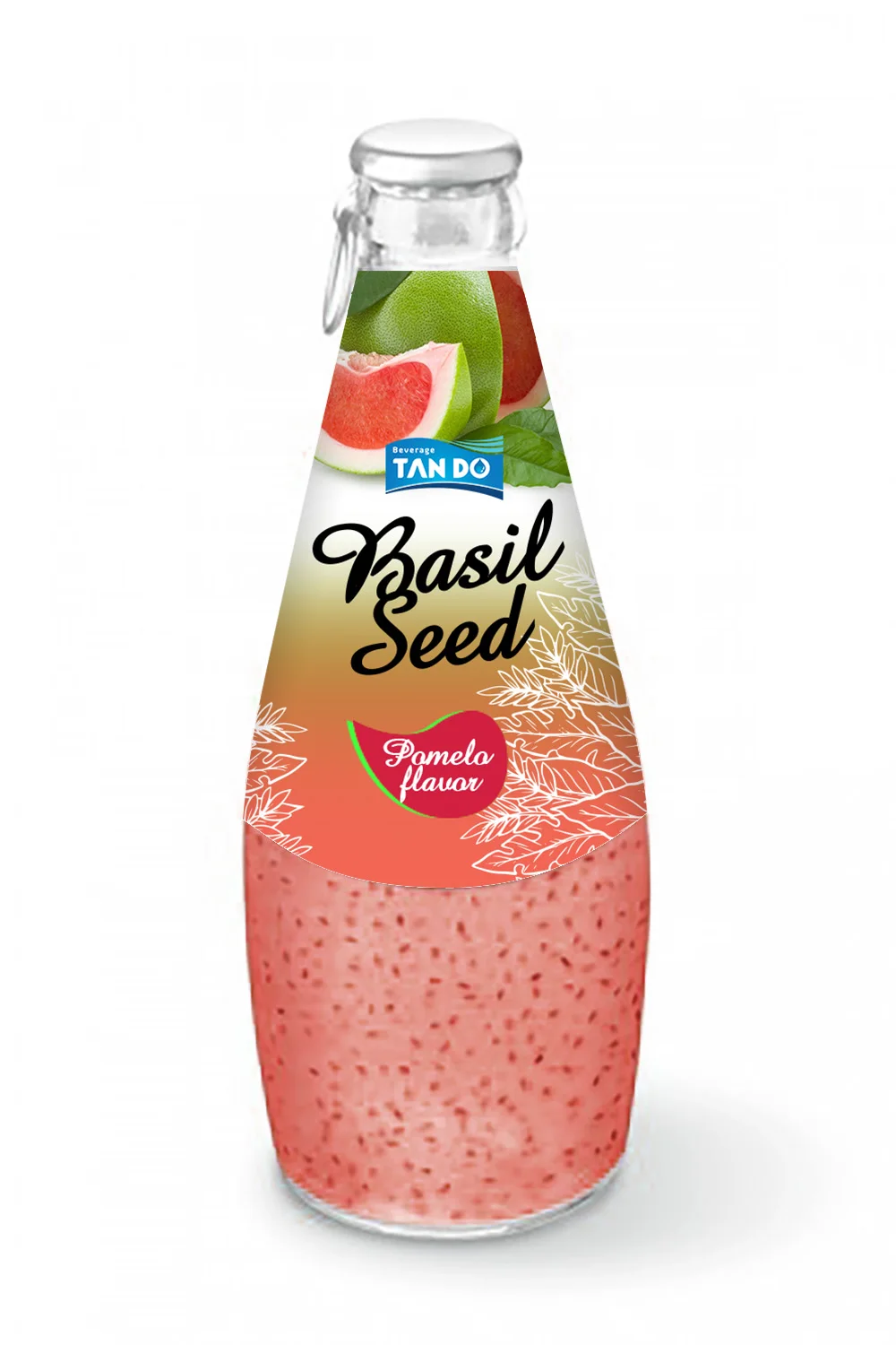Basil Seed Drink Bottle with Guava Juice 290ml glass bottle Thailand Beverages Free sample Free Private Label