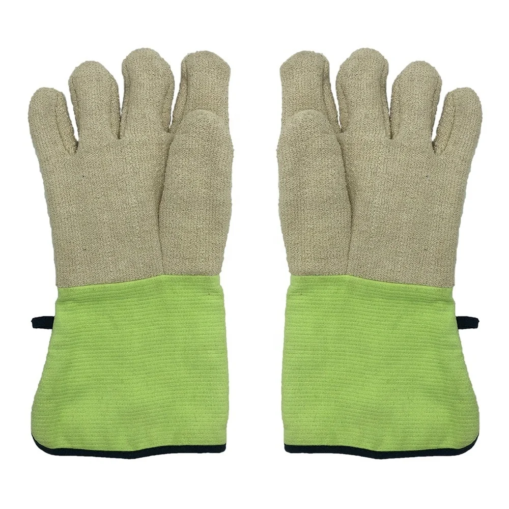 Heavy Duty Cotton Terry Mitten with Double Palm Heat Resistant for Home Work BBQ Use Canvas Material