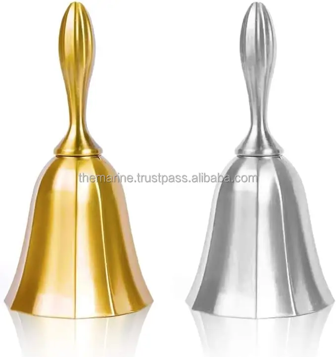 Hot Selling 2 PCS Vintage Counter Domestic Handheld Brass Service Calling Bell Nautical Metal Model Craft Souvenir Bell