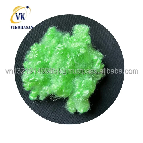 Cheap price for good color fiber Recycled PSF 15D*51/64 HCS & HS Green fiber for sofa Pillow quilt toys stuffing covered by GRS