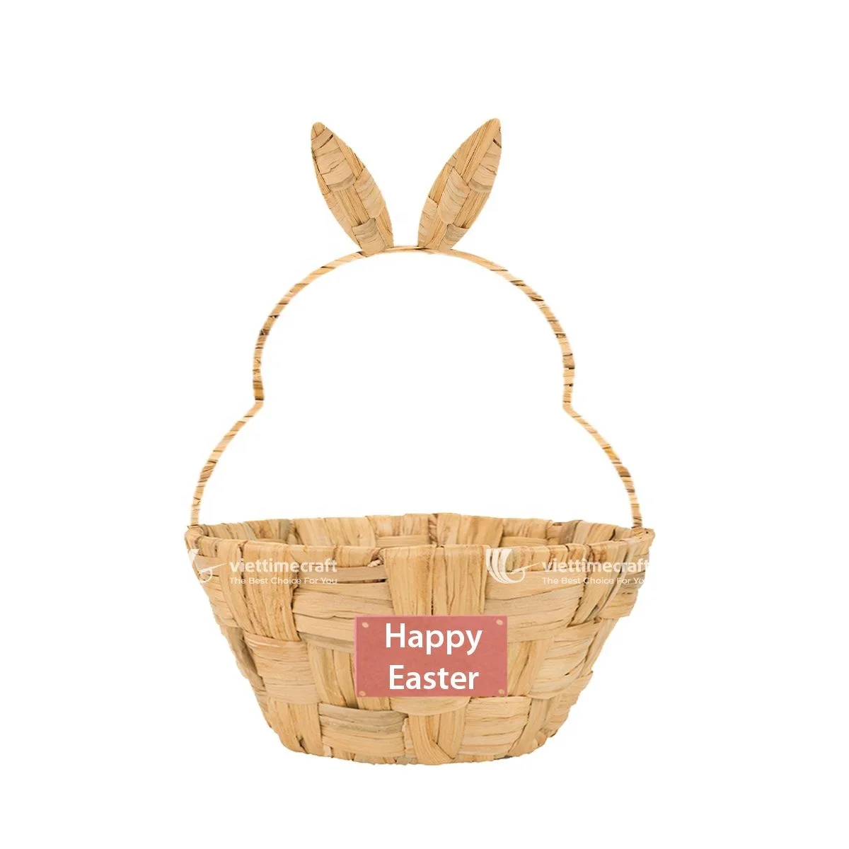 Best Sale Bunny Water hyacinth Basket for Easter Egg Hunt For Easter Holiday Vietnam Wholesale