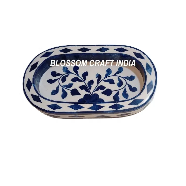 Latest Handmade Bone inlay Mother of Pearl inlay Tray with Box / Burner / Bakhoor / Mubkhar