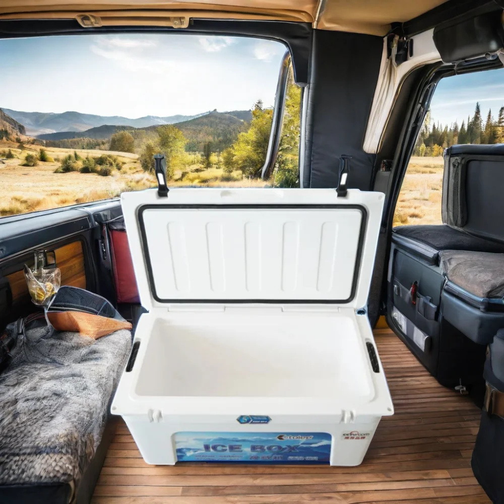 Large Volume 60L Insulated Igloo Cooler Box Thermal Rotomolded Commercial Cool Box for Food and Picnic 65L Ice Chest