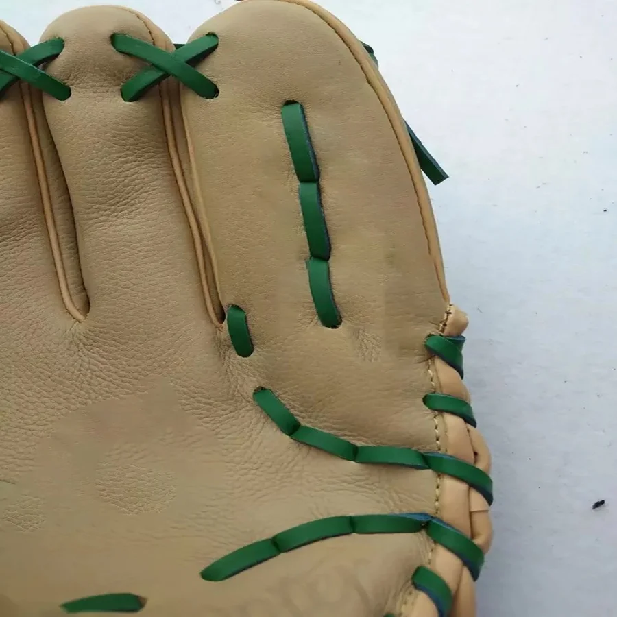 Outdoor Sports Brown green PVC Baseball Catcher Glove Softball Practice Equipment Size 12.5 Left Hand for Adult Training