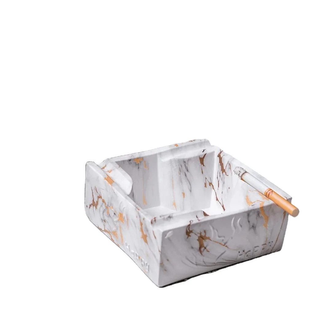 MarbleGlow Creative Ashtray  Luxury Home Ornament with Customizable Logo for Living Room Style