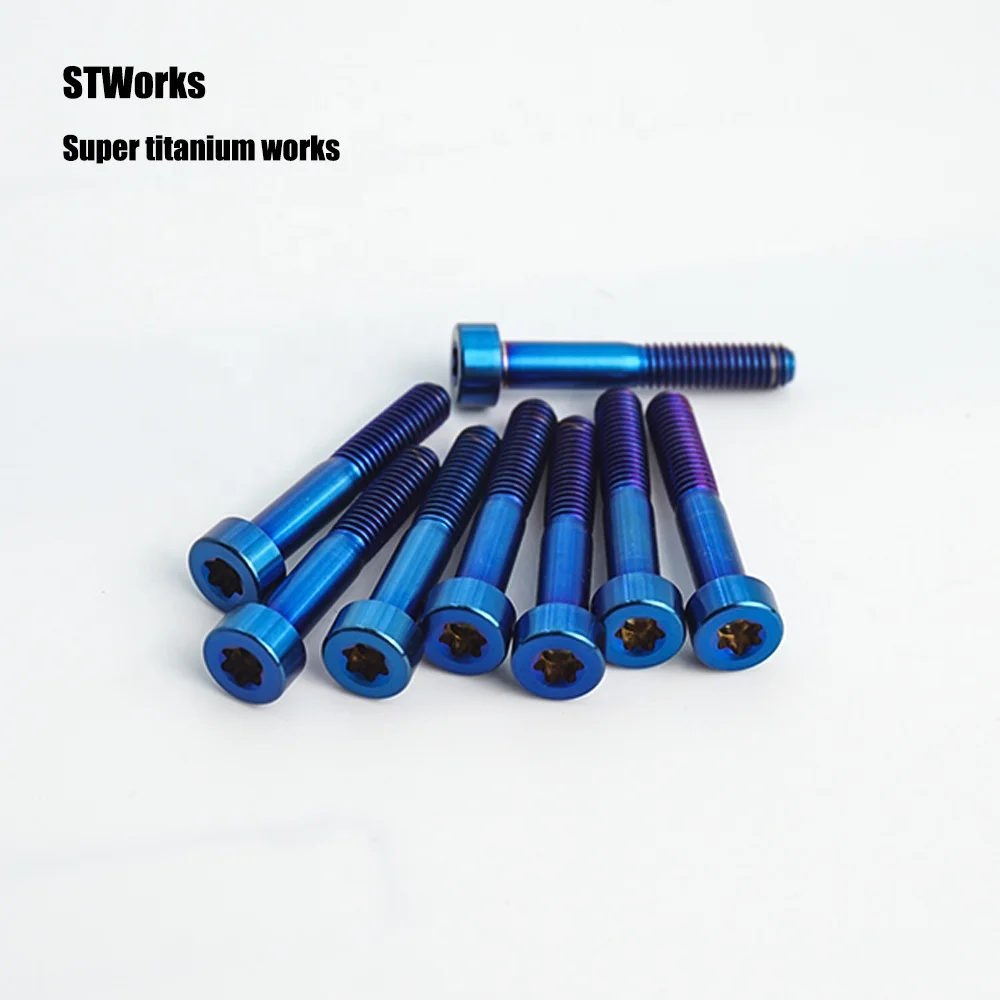 TC4 titanium alloy screw M5 vertical cover screw mountain bike road bike bowl set cover screw