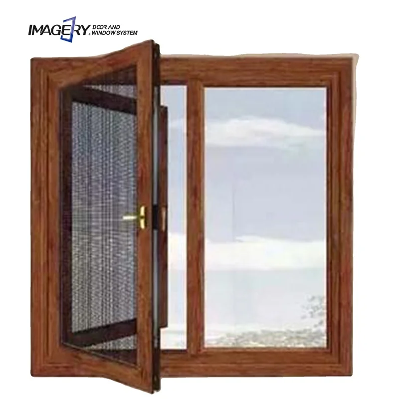 Imagery aluminium casement windows with stainless steel mesh aluminium casement window price