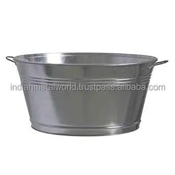 Iron flower buckets with rope handles manufacturers of modern garden planters in galvanized metal hand painted
