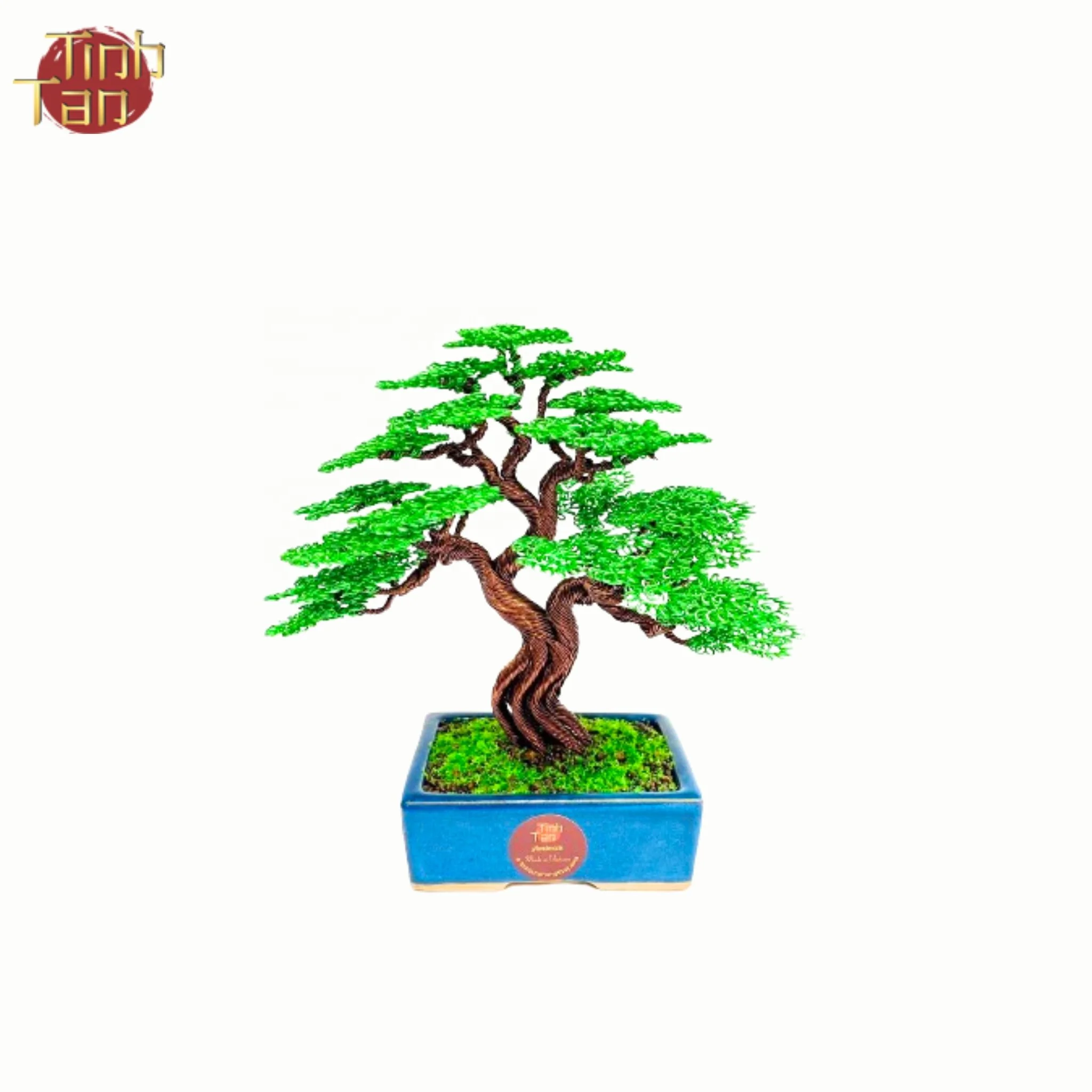 Четыре сезона дерево деньги растение бонсай зеленого цвета в дверь украшение дома искусственное ручной работы во Вьетнаме