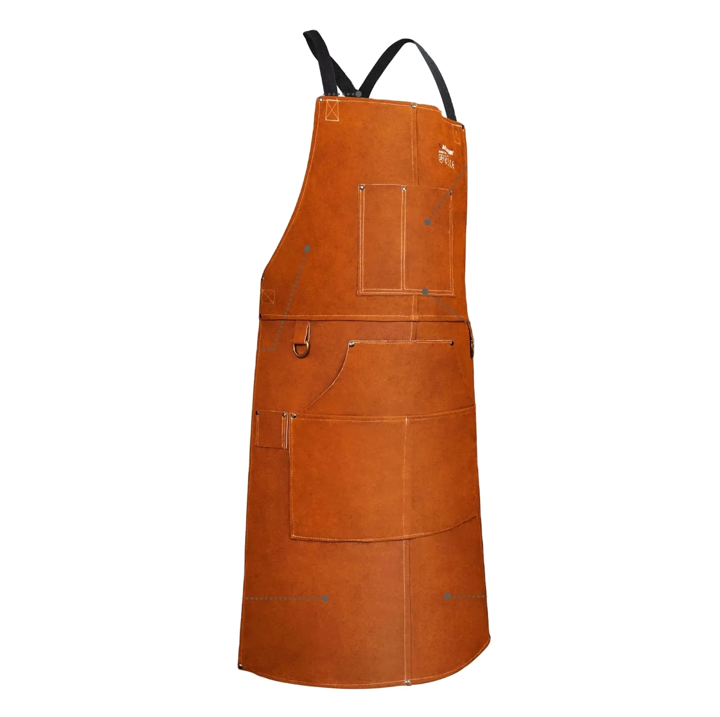 Top Selling Heavy-Duty Industrial Welding Leather Canvas Fire and Water Proof Apron Safety Clothing Cowhide Split Leather Aprons