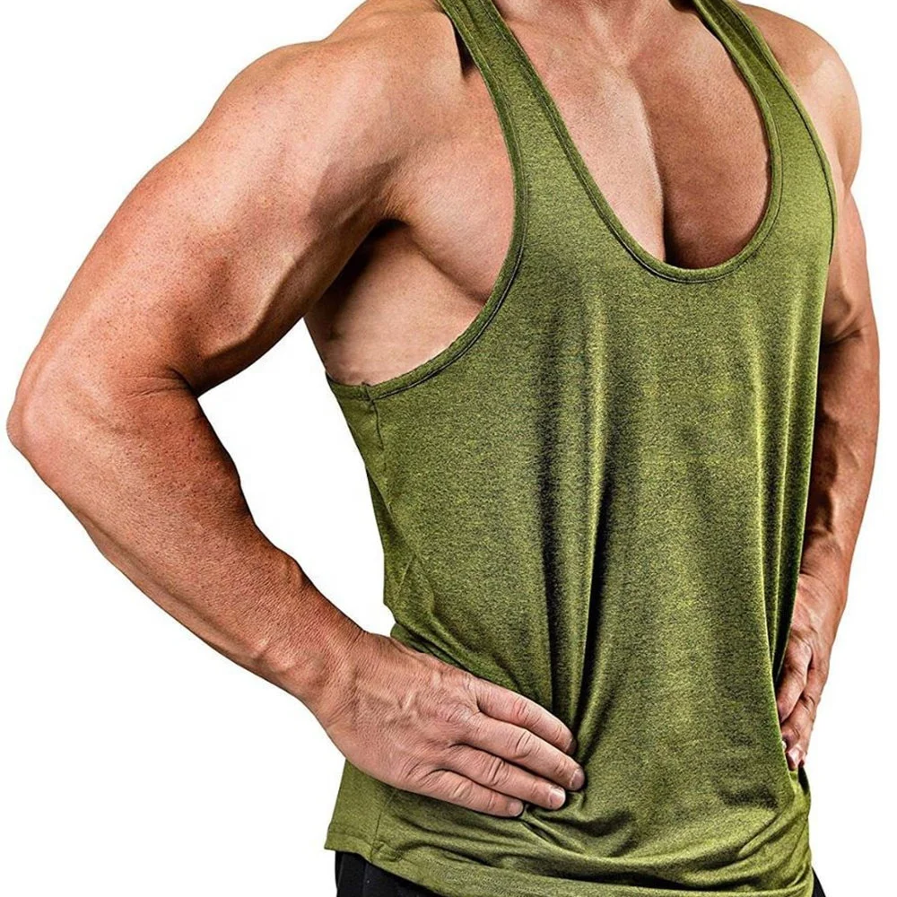 Cotton/Polyeter Men Cotton Workout Singlet Gym Tank Top Casual Fitness Print XXL OEM Style Time Full Strechable Fabric Pattern