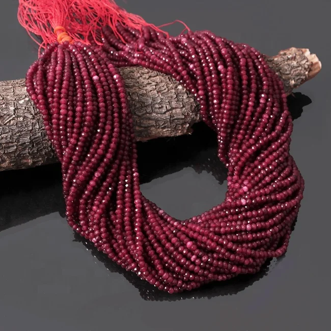 Red Jade Bead Wholesale Natural Gemstone Micro Faceted Loose Strand Jewelry Making Jadeite Beads