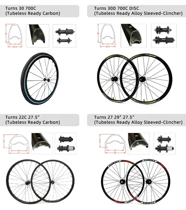 Bicycle Wheelset LANDON Carbon Tubeless clincher tubular Rims 700c Bike Alloy 29 27.5 26 inch 16 24H MTB City Frame Aluminum