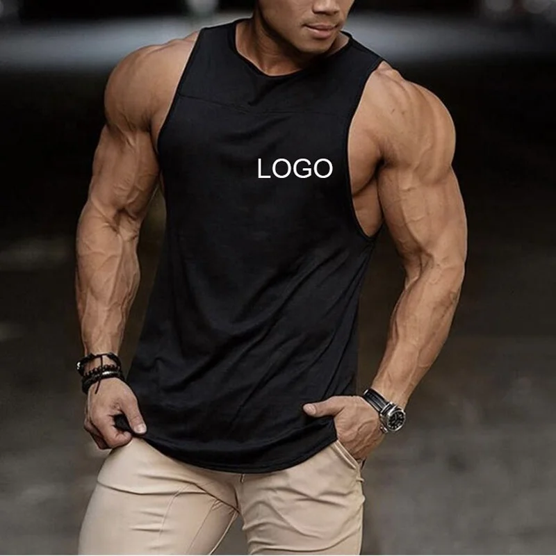 2022 New Men Bodybuilding singlet Vest Gym Sleeveless T Shirt Blank Fitness Clothing Plain Tank Top Sportswear Stringer Vest