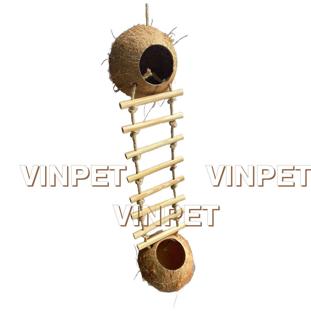 Coconut Hideaway Bird House Bird Nest Coconut hideaway for Small Animals and Rats Eco-Friendly Products Premium Pet Products
