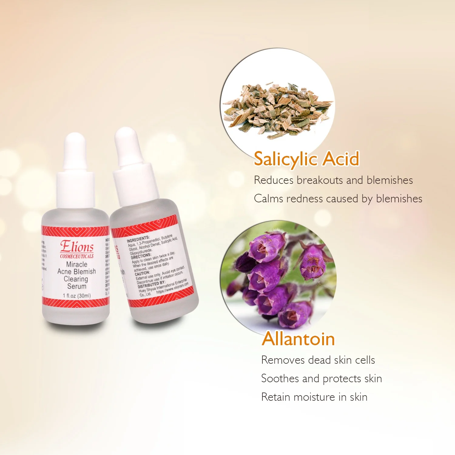 B.H.A 2% S Acid Anti Acne-Caused Bacteria Facial Serum Diminishes Blackheads and Clogged Pores for Skin Care