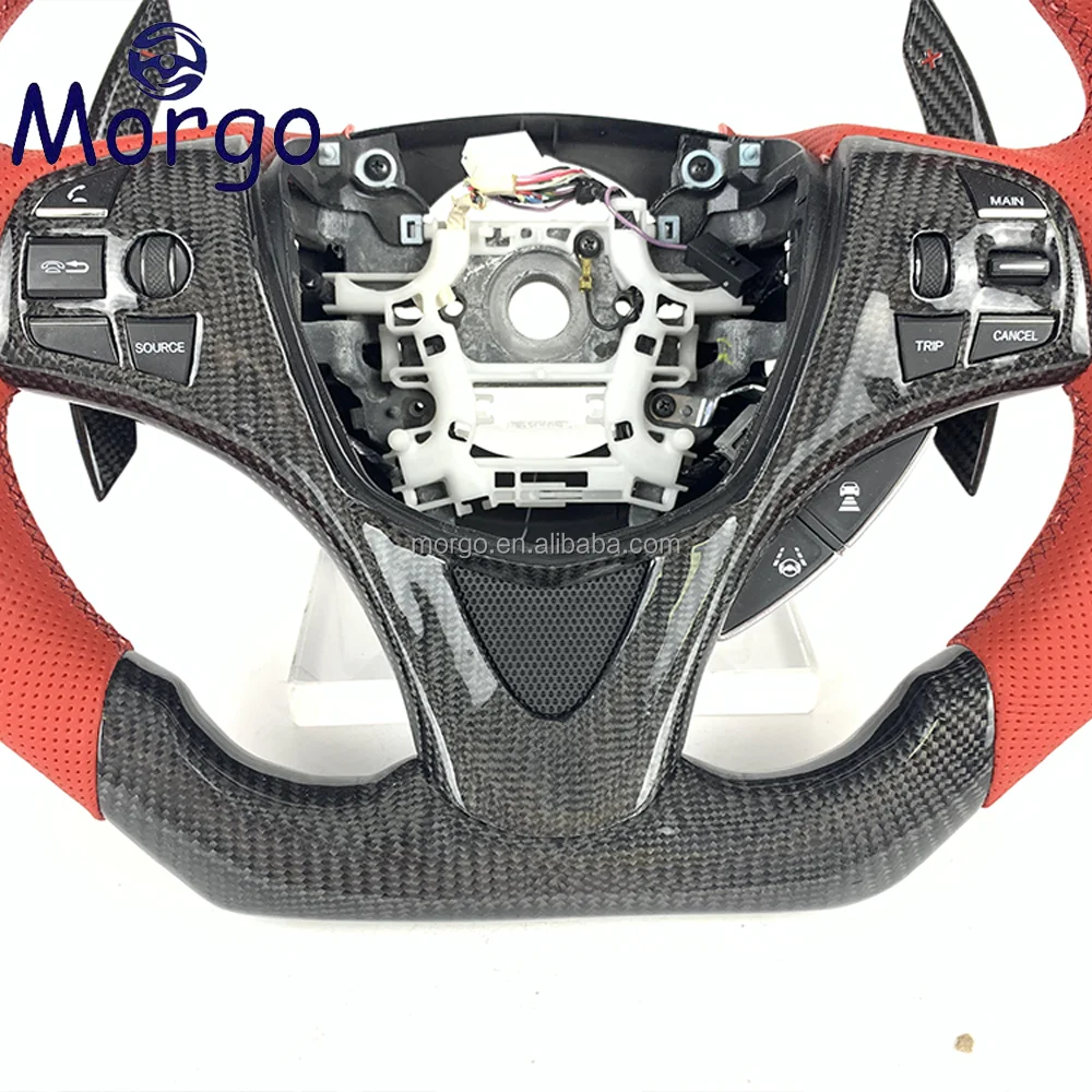 Car interior accessories for Acura 2012-2018 Customized carbon fiber steering wheel with Perforated leather for Honda