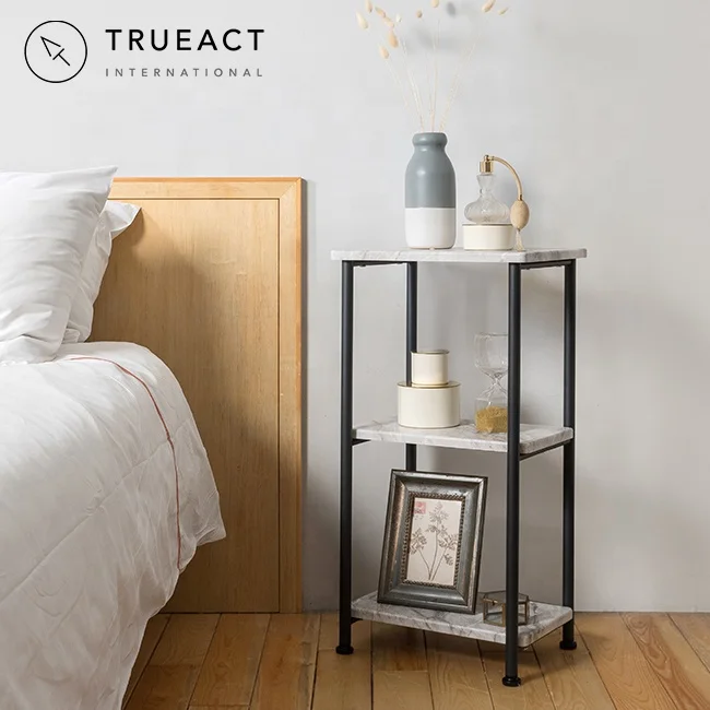 3 tier marble grain Metal shelf | Dark gary | Taiwan | three layer | serving | storage organizer | trolley