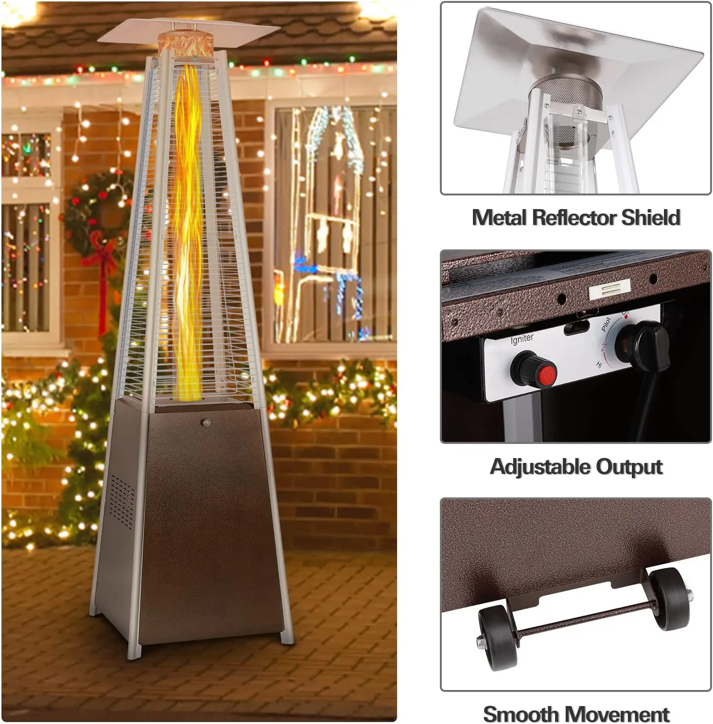 Hot Sale 2023 new  wholesale outdoor customized propane gas  pyramid patio heater