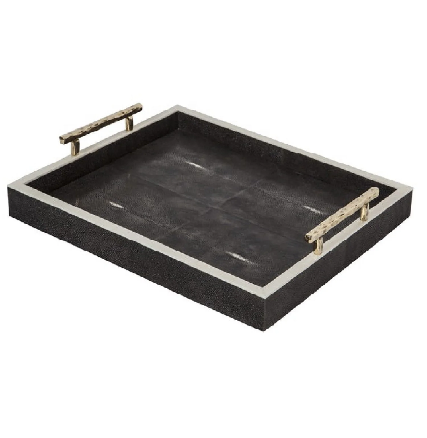 Leather Cover Rectangular Serving Tray For Dining Table Decoration Attractive Designed Premium Pure Serving Tray