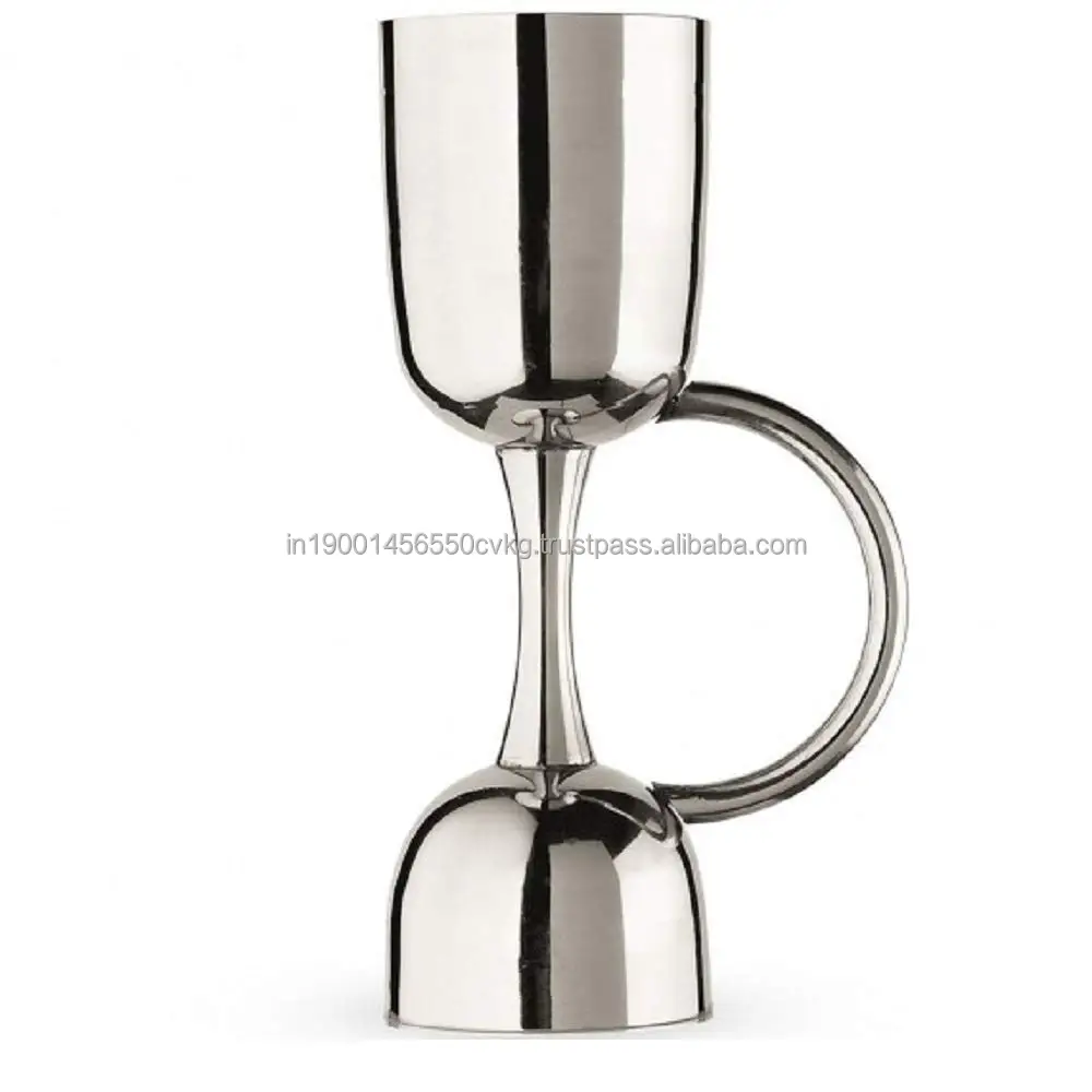 Premium Peg Measurer Jigger Cocktail Jigger Shot Glass with round handle Bar Tool Double Side Jigger