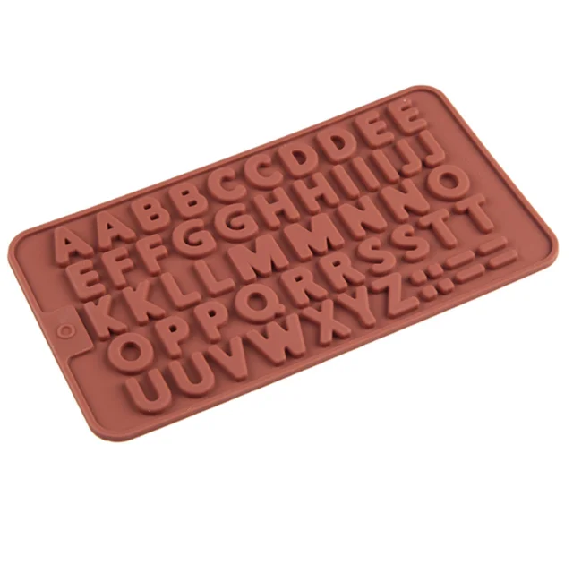 DLR133 factory customized wholesale food grade silicone 26 small English letter cake decorative chocolate silicone baking mold