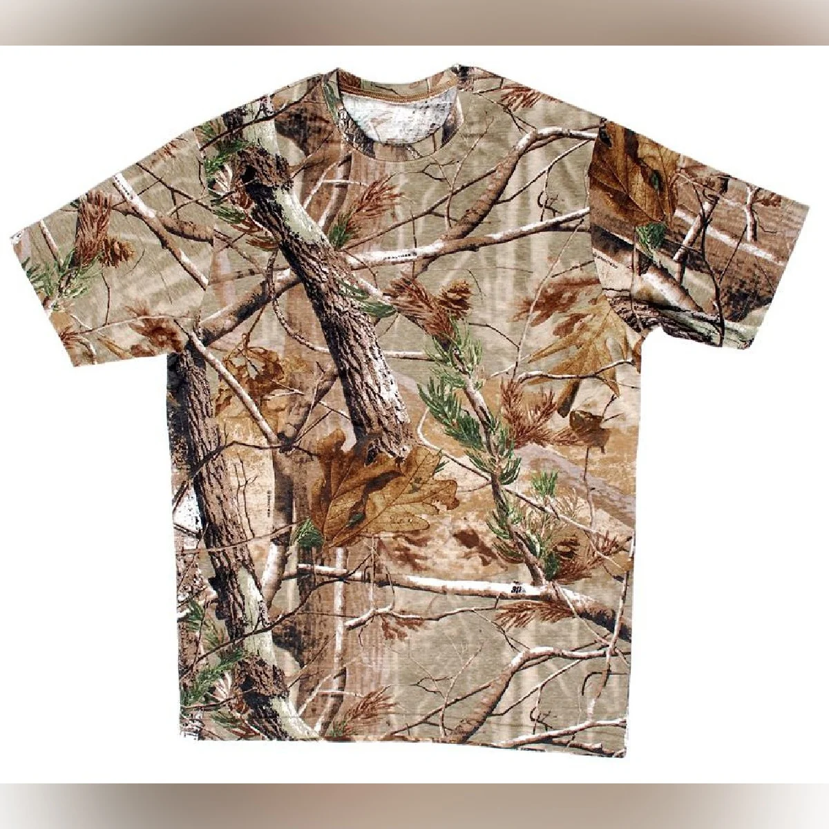 Hot selling 100% Cotton Custom Printed Embroidered Logo jungle tree Mens T shirts full sleeves printing logo hunting