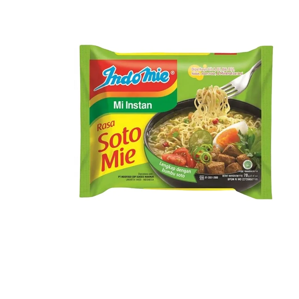 Indo mie Instant Noodle Soup 70gr Soto Traditional Indonesian Soup Flavor Popular Instant Noodles