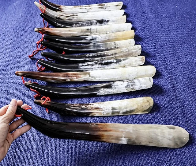 Buffalo Horn Shoe Horn Polished Finish Men Gifts Water Buffalo Shoe Horn Polished Indian Crafts