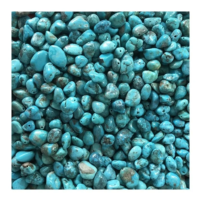 Natural compressed turquoise nugget beads for making jewellery