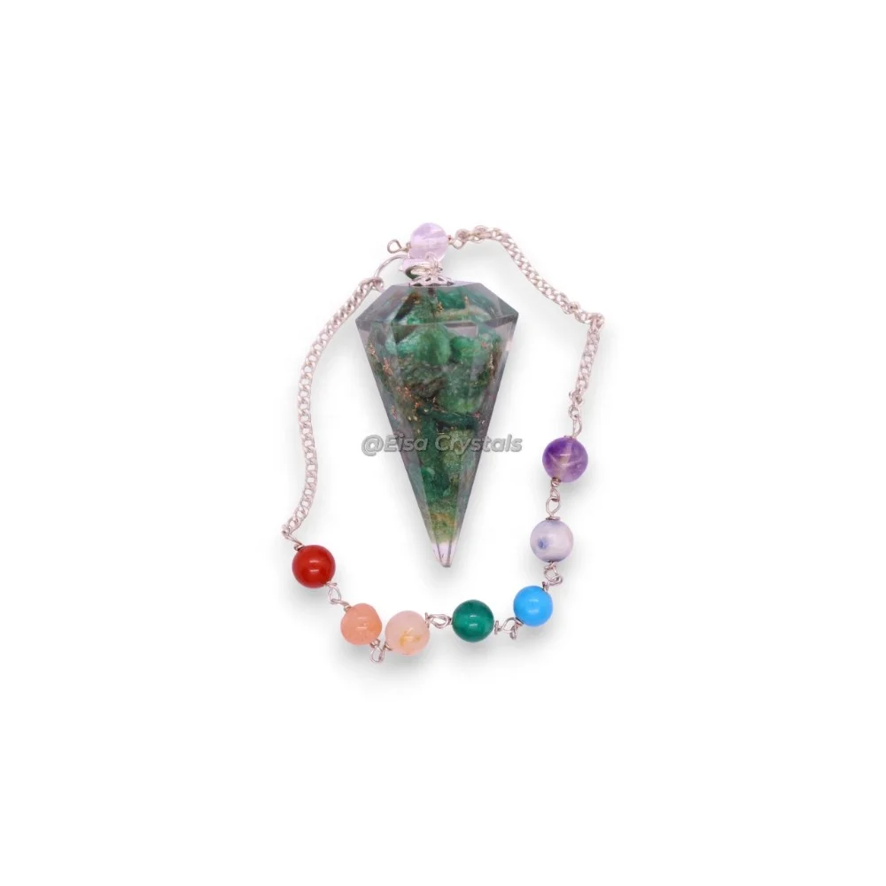 Green aventurine Pendulum Orgone Seven Chakra Pendulum Orgonite Pendulum Metaphysical Crystals Healing Crystal Reiki Buy Online