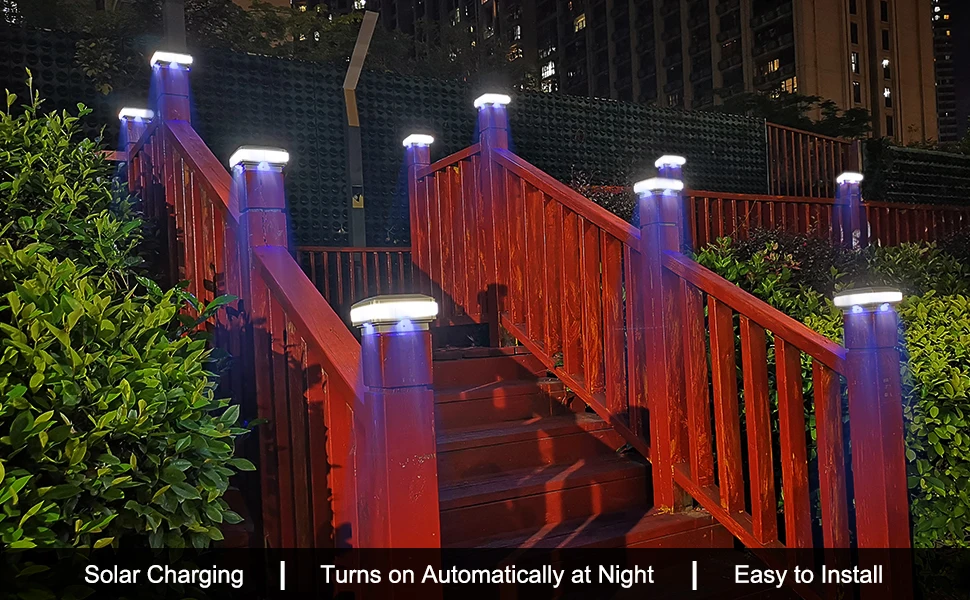 Solar garden light solar led outdoor post cap light column head lamp fence  Pillar Landscape decor