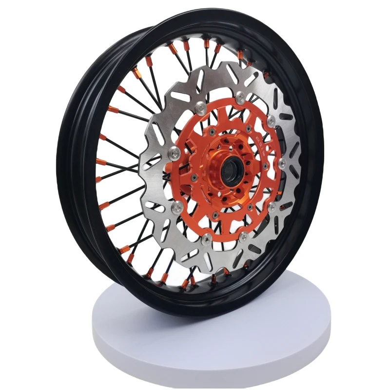 New Design Motorcycle Supermoto Modified Wheels CNC Wheel Hub 16 17 Inch Rims with Disk Brake For KTM