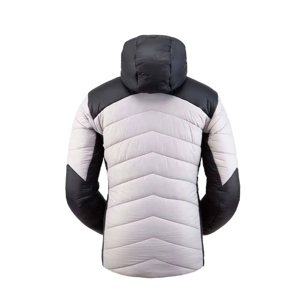 Custom winter warm two tone color block padded bubble down puffer jacket for men