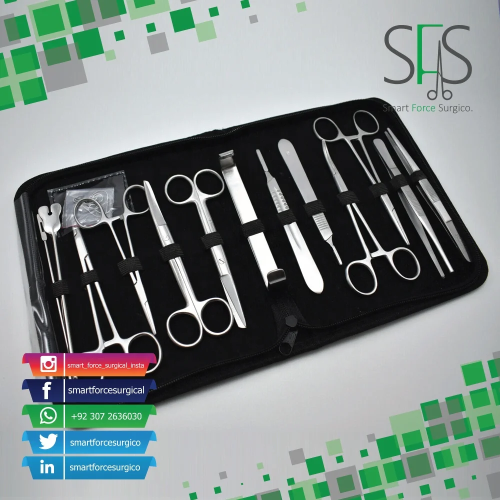 Set of 14 Advanced Lab Set Dissection Suture Kit Students Anatomy Instruments