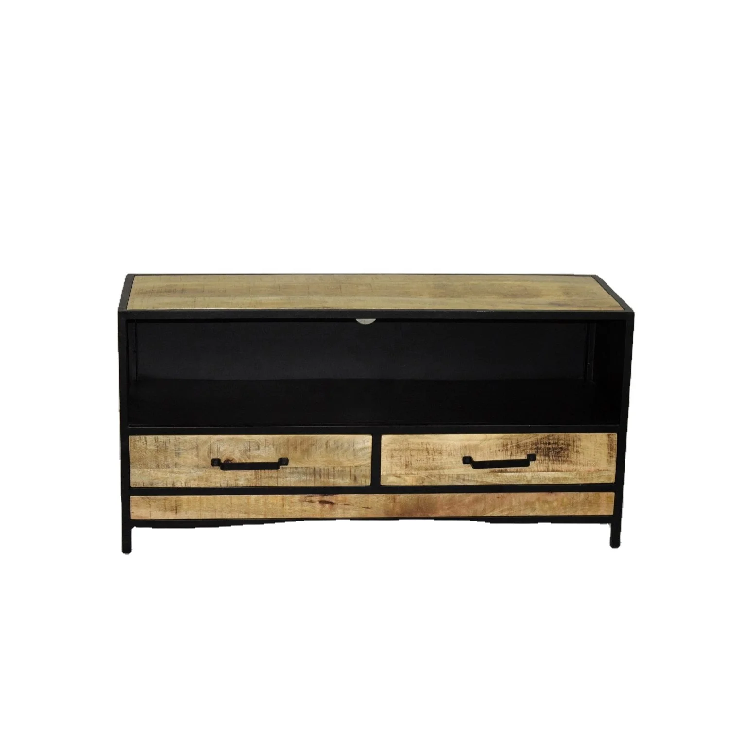 Latest Industrial Modern Iron Metal Wood Drawer Living Room Villa Apartment Entertainment Tv Stand Unit Cabinet