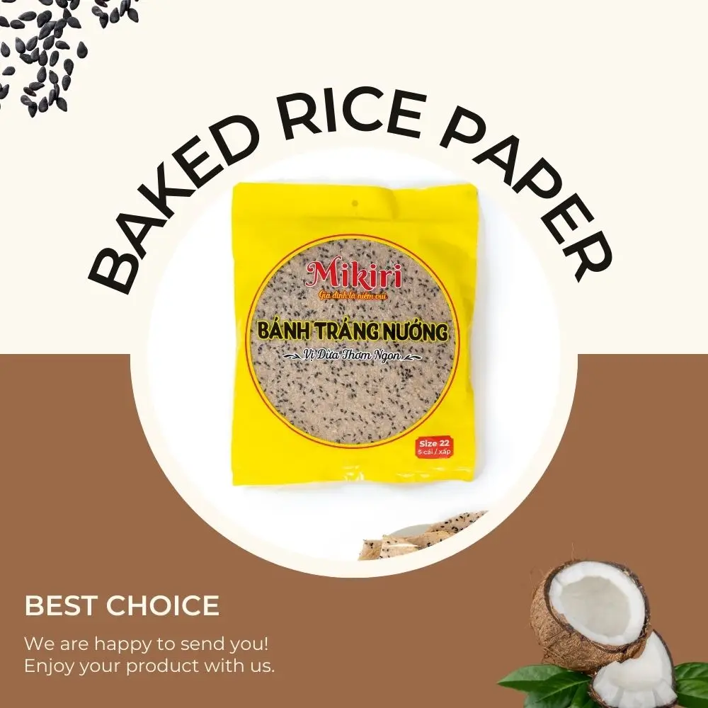 Packing Baked Sesame Rice Paper  ag Rice flour, tapioca flour sesame coconut Primary Ingredient Eat Snacks Food, Cracker