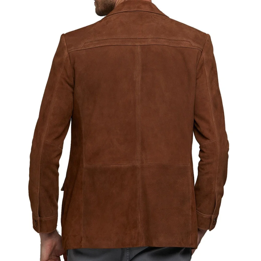 New sof Super Stylish Brown Men Leather Coat Style Jacket Fully Customized With Original Sheepskin Front closure Style buttoned