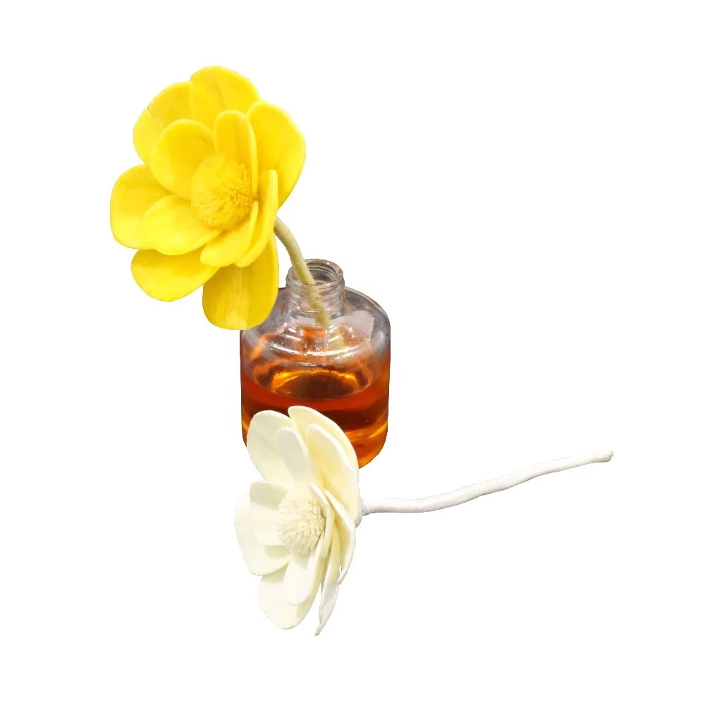 Cedar ball sola wood flower aroma oil diffuser sola flower diffuser reed diffuser Cotton Wick with flower
