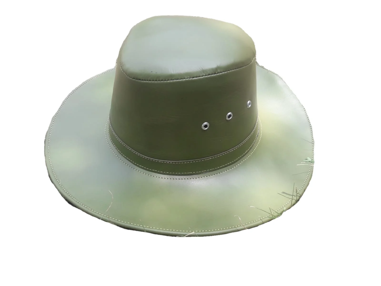 Leather Cowboy Hat Wide Brim Western Style Knight Hat for Men & Women Outdoor Cowgirl Hat Charring Edge