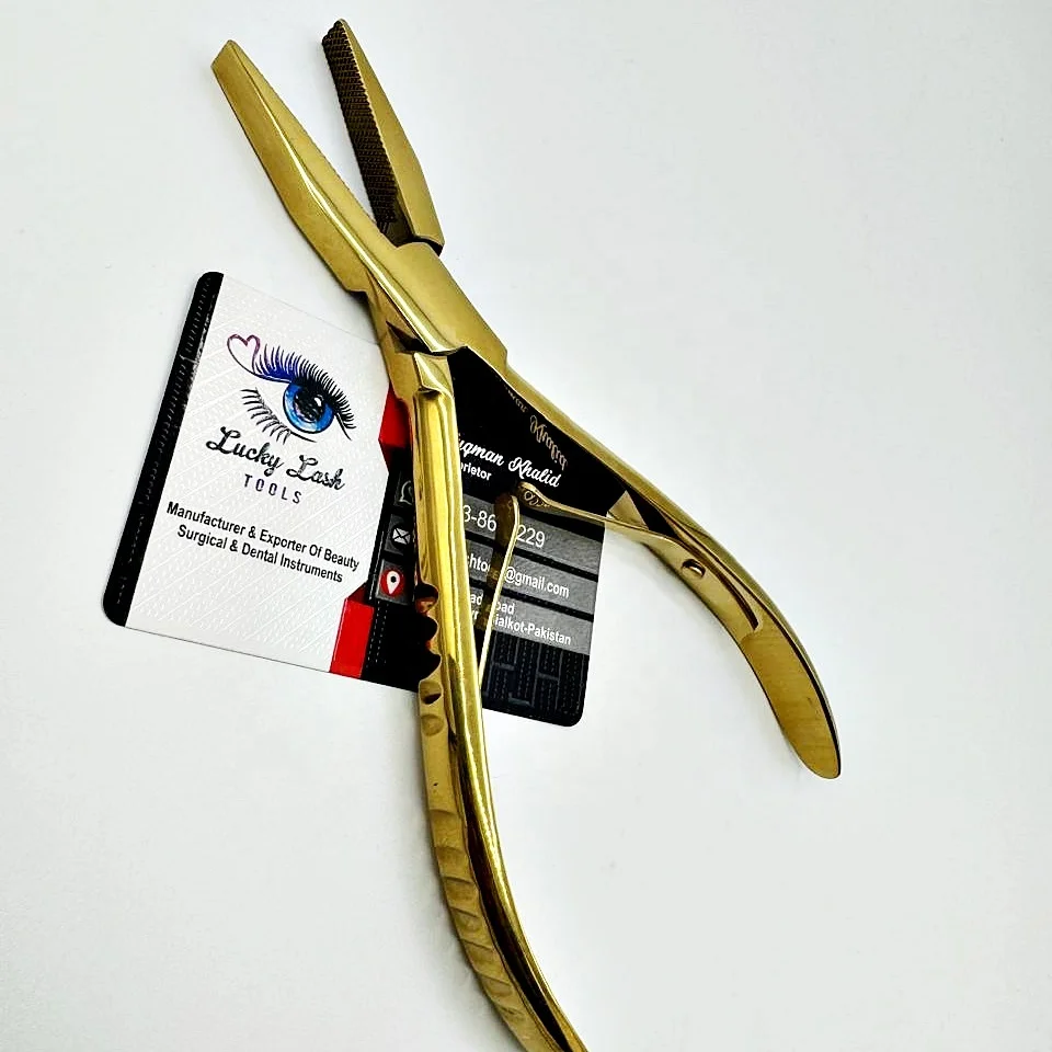 Professional Customized Label Gold Plasma Removing Plier Micro Bead Keratin Pliers Hair Extension Tool for Hair Extensions Plier