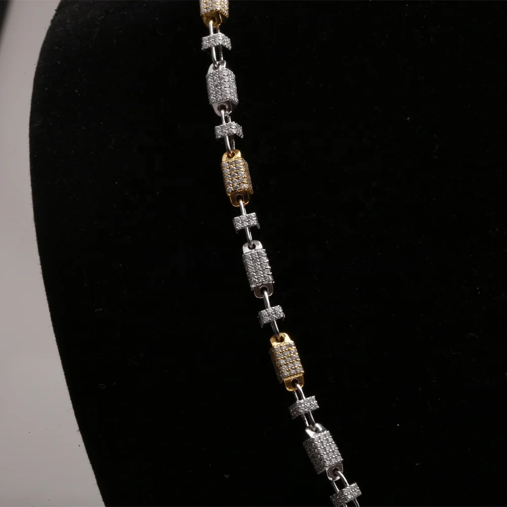 Hip hop fully iced out link diamond chain with vvs clarity diamonds crafted in 14 kt gold moissnaite for men wholesale jewelry